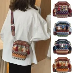 Sac à bandoulière ethnique tissé à la main pour femmes, sac à main pour dames, sac à main pour filles, hip-hélicoptère, sacs initiés, pompon, vintage, national Sac à bandoulière ethnique tissé à la main pour femmes, sac à main pour dames, sac à main pour filles, hip-hélicoptère, sacs initiés, pompon, vintage, national