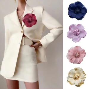 Broche en Organza et Fleurs de Rose pour Femme, Accessoire de ix, 1 Pièce Broche en Organza et Fleurs de Rose pour Femme, Accessoire de ix, 1 Pièce