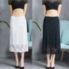 robe d'été en soie glacée pour femmes, 3 longueurs, demi slip, taille haute, élastique, anti pénétration, doublure de sous jupe