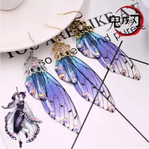 Boucles d’oreilles ailes de papillon Demon Slayer, Kimetsu No Yaiba Kochou Shinobu, Cosplay, bijoux d’oreille, accessoires, cadeaux pour filles Boucles d’oreilles ailes de papillon Demon Slayer, Kimetsu No Yaiba Kochou Shinobu, Cosplay, bijoux d’oreille, accessoires, cadeaux pour filles