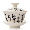 soupière et bols en porcelaine blanche céramique gaiwan tasse à thé kung fu service à thé cadeau offre spéciale poterie bol couvercle bleu et blanc