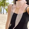 foulard décoratif en soie de couleur unie y2k, foulard en organza fin, long et slim, pour la plage