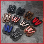Geta – sabots traditionnels japonais à fond plat unisexe en bois Paulownia pour hommes et femmes, chaussures de Cosplay Ninja, tongs d&rsquo;été