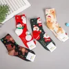 Chaussettes mi-tube de Noël pour femmes, mignon, intéressant, haute qualité, dessin animé, père Noël, automne, hiver, cadeaux du Nouvel An, Harajuku