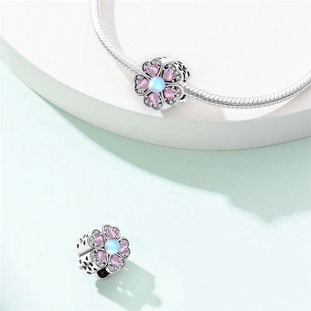 bracelet en argent sterling 925, tournesol sakura lotus, pendentifs colorés, bijoux adaptés aux femmes, fabrication de cadeaux fins bracelet en argent sterling 925, tournesol sakura lotus, pendentifs colorés, bijoux adaptés aux femmes, fabrication de cadeaux fins