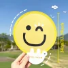 ventilateur pliant portable d'été, visage souriant mignon pour femmes, design portatif en plastique à la mode tournesol