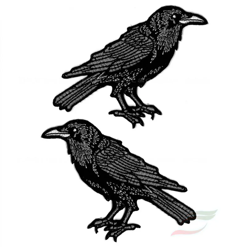 Écusson de corbeau brodé à repasser, décoration de vêtements Écusson de corbeau brodé à repasser, décoration de vêtements