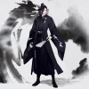 Robe longue unisexe de grande taille avec broderie de samouraï japonais, vêtements de style chinois traditionnel Hanfu, homme sans-abri, dragon noir Robe longue unisexe de grande taille avec broderie de samouraï japonais, vêtements de style chinois traditionnel Hanfu, homme sans-abri, dragon noir