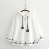 ponchos japonais, vêtements d'automne et d'hiver, vestes mignonnes pour femmes, oreilles de chat, manteaux surdimensionnés à capuche, hauts y2k, capes douces à la mode 49c648