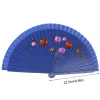 Éventail pliant en bois espagnol, 1 pièce, pour danse, impression, éventail pliant à main, décoration de maison, ornements artisanaux, fans portables, cadeaux pour invités