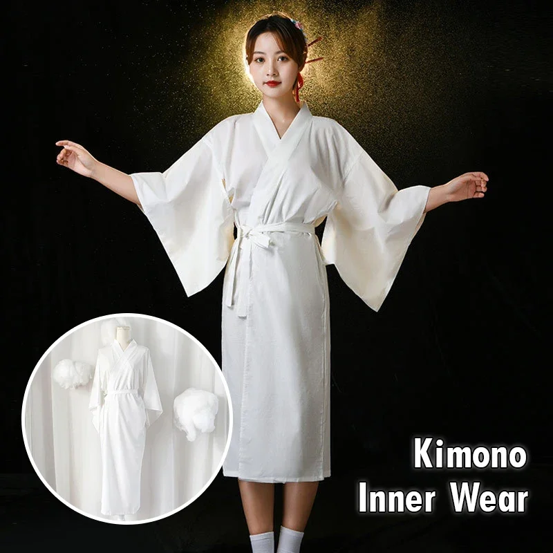 kimono japonais traditionnel blanc, robe avec ceinture obi, manches longues, doublé yukata, pour spa, vacances, vêtements de nuit, relaxation à domicile kimono japonais traditionnel blanc, robe avec ceinture obi, manches longues, doublé yukata, pour spa, vacances, vêtements de nuit, relaxation à domicile