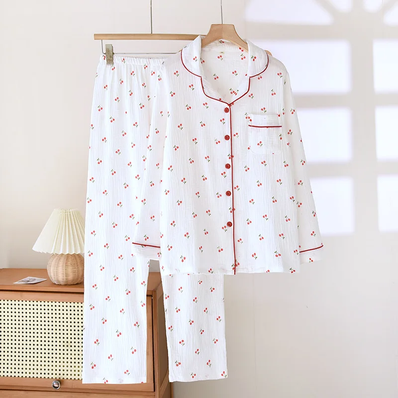 coton fleur impression décontracté maison femmes vêtements de nuit style simple mince été et automne pantalon pyjamas ensemble pour les femmes coton fleur impression décontracté maison femmes vêtements de nuit style simple mince été et automne pantalon pyjamas ensemble pour les femmes
