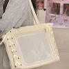 itabag japonais kawaii pour filles, sac à bandoulière en cuir pu de grande capacité, sacs à main avec ruban à nœud lolita jk, sac ita y2k, 2025