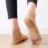 pilates danse gymnastique yoga chaussettes coton cinq doigts antidérapant chaussettes de sport respirant séchage rapide élasticité fitness chaussettes
