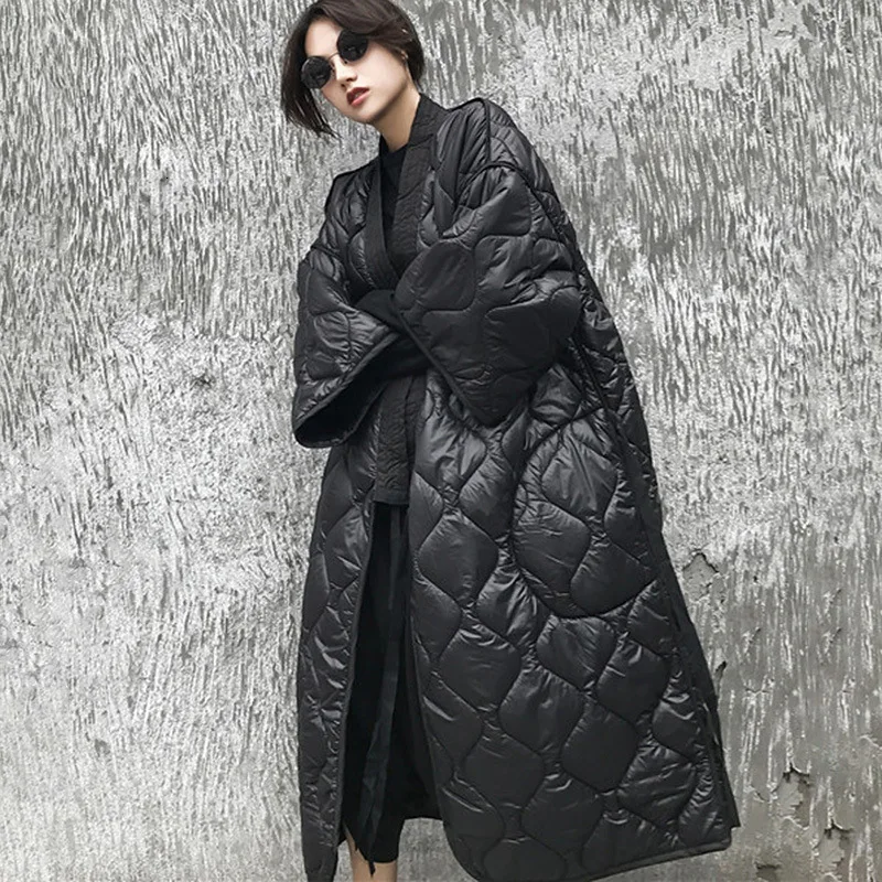 2025 nouveau noir foncé hiver japonais kimono pansement robe ample longue coton rembourré veste hiver chaud long manteau pour les femmes 2025 nouveau noir foncé hiver japonais kimono pansement robe ample longue coton rembourré veste hiver chaud long manteau pour les femmes