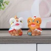 décoration de bureau en forme de lion de style chinois, sculpture miniature en résine mignonne, artisanat moderne, thé, entrée pour animaux de compagnie
