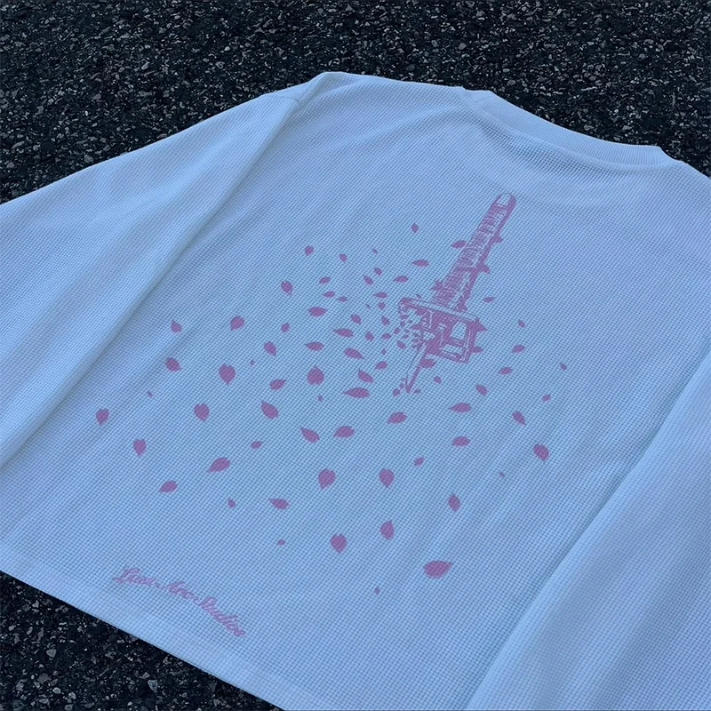 fleur de cerisier brisé floraison épée conception graphique impression t shirt à manches longues y2k tendance hommes femmes mode décontracté streetwear fleur de cerisier brisé floraison épée conception graphique impression t shirt à manches longues y2k tendance hommes femmes mode décontracté streetwear