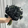 Mini Ranunculus noir, fleur artificielle en soie, remplissage de fleurs de mariage en vrac, arrangements de centres de table, décorations de réception nuptiale
