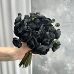 Mini Ranunculus noir, fleur artificielle en soie, remplissage de fleurs de mariage en vrac, arrangements de centres de table, décorations de réception nuptiale