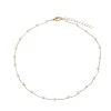 chaîne de cou couleur or pour femmes, style coréen, breloque pour fille, collier ras du cou en perles, chaîne de perles élégante, collier court de clavicule, cadeau