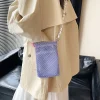 Sacs à bandoulière japonais pour femmes, couleur unie, Simple, à la mode, polyvalent, creux, Portable, Compact, marque de luxe, sac pour téléphone