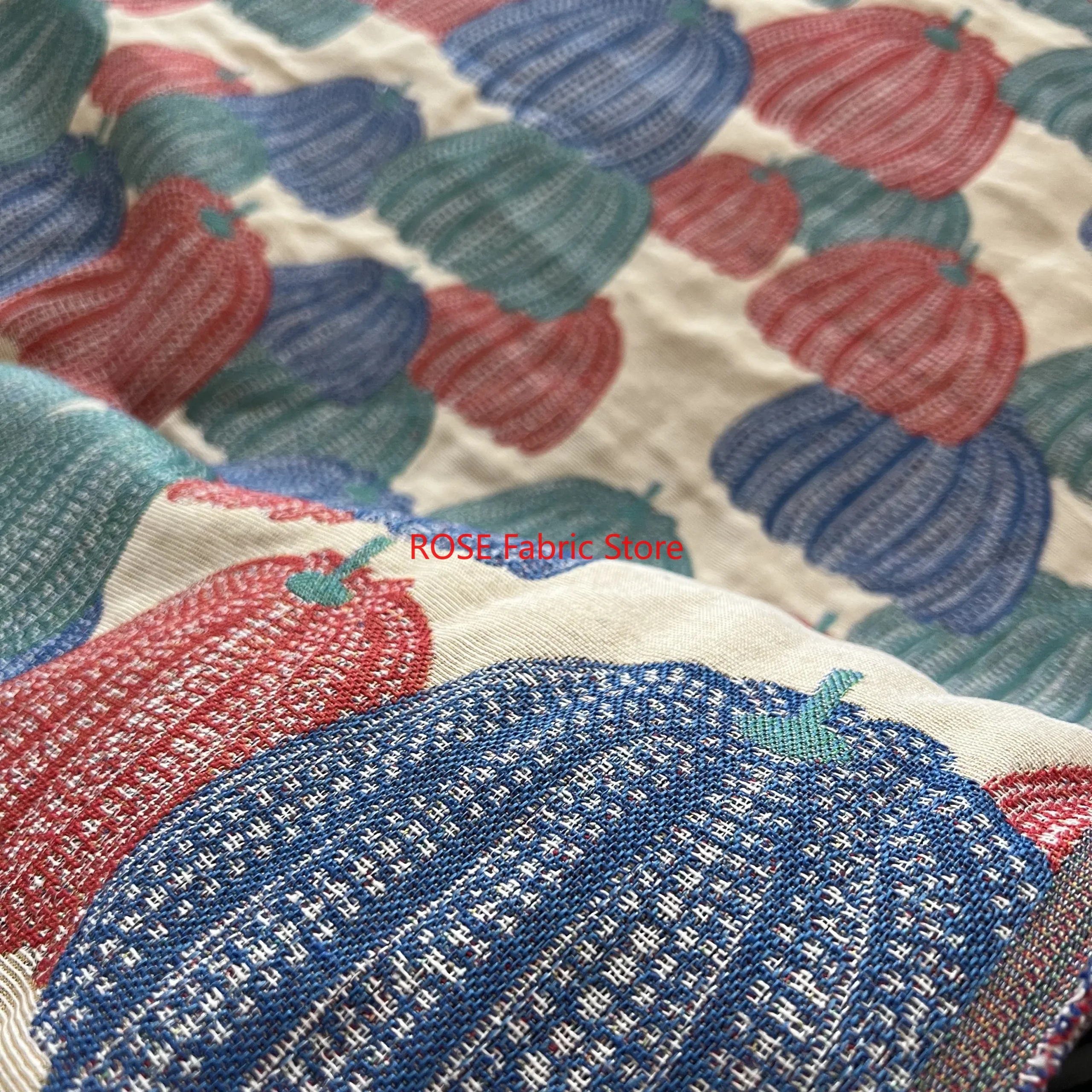 tissu de broderie jacquard à motif de citrouille, pour robe, sac de jupe, bricolage de vêtements faits à la main, tissu de couture, tissu de créateur tissu de broderie jacquard à motif de citrouille, pour robe, sac de jupe, bricolage de vêtements faits à la main, tissu de couture, tissu de créateur