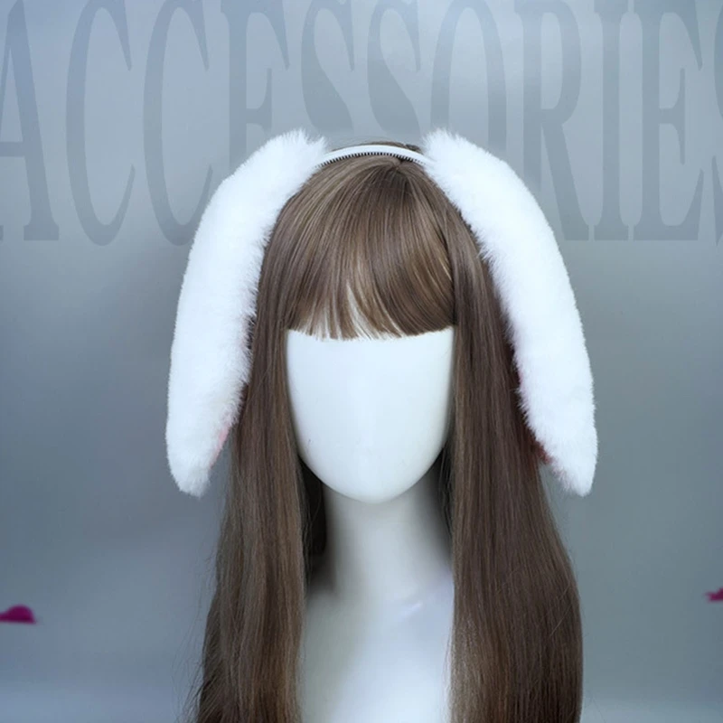 serre tête en peluche avec oreilles de lapin pour femme, joli bandeau en peluche avec dessin animé, accessoire cosplay pour fête d'halloween, tenue quotidienne serre tête en peluche avec oreilles de lapin pour femme, joli bandeau en peluche avec dessin animé, accessoire cosplay pour fête d'halloween, tenue quotidienne