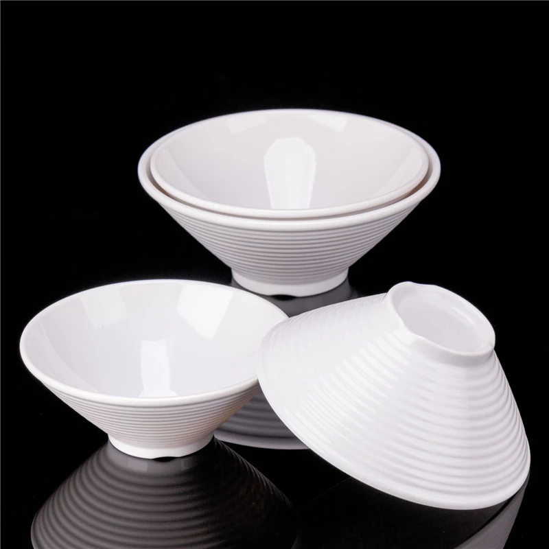 bols japonais en forme de chapeau, grand bol en mélamine blanche, ramen riz nrelula mala tang, plats de service de restaurant, ustensiles en porcelaine bols japonais en forme de chapeau, grand bol en mélamine blanche, ramen riz nrelula mala tang, plats de service de restaurant, ustensiles en porcelaine