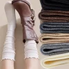 Chaussettes tricotées à volants japonais pour femmes et filles, bas à la mode, Style JK, Tube Long, doux, absorbant la sueur, respirantes, aux genoux Chaussettes tricotées à volants japonais pour femmes et filles, bas à la mode, Style JK, Tube Long, doux, absorbant la sueur, respirantes, aux genoux