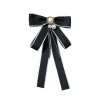 style coréen simple nœud papillon broche simple imitation perle broche femmes noir deuil corsage chemise col vêtements broches