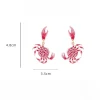 boucles d'oreilles en forme de crabe pour femmes, accessoire de vacances sur la plage, océan, émail texturé simple, bijoux en forme de crabe, cadeaux de fête, boucles d'oreilles animaux, nouvelle collection 2025