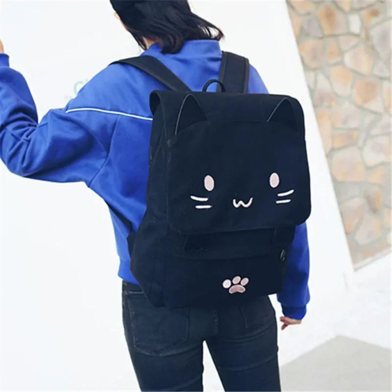 sac de livre grande capacité chat 3d japonais, sac à dos fille dessin animé, sacs à dos pour femmes sac de livre grande capacité chat 3d japonais, sac à dos fille dessin animé, sacs à dos pour femmes