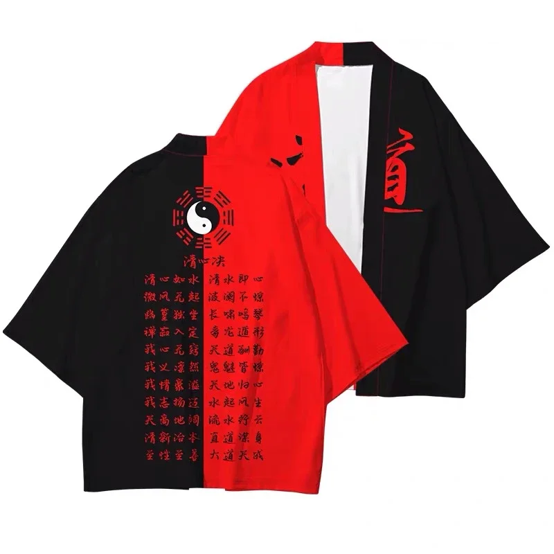 chinois taoïste prêtre kanji imprimé kimono 3d imprimé japonais traditionnel drôle yukata femmes hommes été à la mode cardigan haori chinois taoïste prêtre kanji imprimé kimono 3d imprimé japonais traditionnel drôle yukata femmes hommes été à la mode cardigan haori