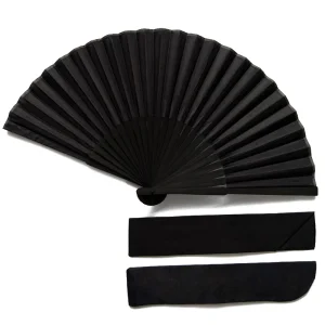 Éventail à main noir pliable Vintage, fournitures pour cadeaux de mariage, danse, fête à domicile, ventilateurs décoratifs pliants