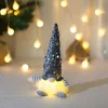 décorations de noël gnome scintillantes garnies de ruban faites à la main, poupées sans visage, ornements de noël pour la maison, nouvel an