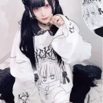 T-shirt à manches longues pour femmes, haut Kawaii Harajuku, sous-culture gothique japonaise, t-shirts pour étudiants, vêtements d&rsquo;extérieur de printemps