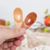 Mini cuillère à thé en bois japonais, cuillère à condiments à manche court, couverts café thé petite cuillère à sucre cuillère à café Gadgets de cuisine