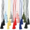 femmes taille ceinture corde style chinois tressé tissé gland mince ceinture femme noeud décoré ceinture chaude décontracté solide noir ceintures