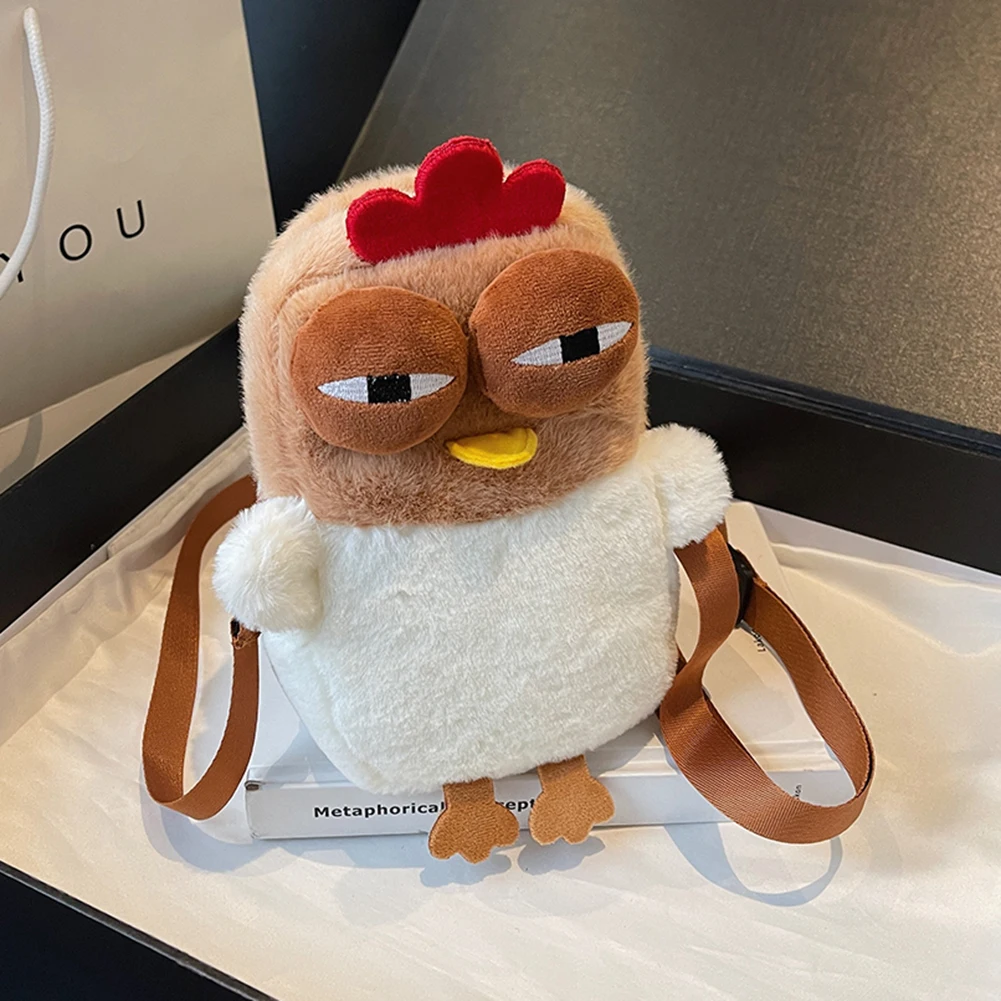 sac à main jetable pour femme, sac à main à sangle réglable, peluche moelleuse, sac de dessin animé, mignon, lancé de poule, voyage et fête sac à main jetable pour femme, sac à main à sangle réglable, peluche moelleuse, sac de dessin animé, mignon, lancé de poule, voyage et fête