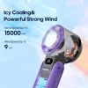 kinscoter ventilateur portatif pliable extérieur mini refroidissement rechargeable 3600 mah 100 niveaux contrôle gratuit ventilateur turbo haute vitesse