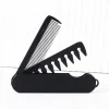 Peigne à cheveux pliant 2 en 1, peigne à barbe, conception à double dent, manche et brosse en plastique ABS durables, portable pour les voyages