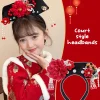 hanfu cheongsam traditionnel chinois, accessoires de bande de sauna, coiffure de la cour royale, vêtements de sauna de photographie, princesse des prairies gege