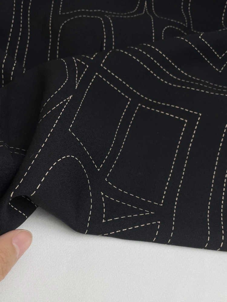 tissu imprimé noir ingent, vêtements respectueux de la peau, manteau de robe, lin et coton, matériel de bricolage, gril à coudre au mètre tissu imprimé noir ingent, vêtements respectueux de la peau, manteau de robe, lin et coton, matériel de bricolage, gril à coudre au mètre