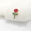 broches décoratives en métal rose rouge, pour documents dorés, à la mode, pour vêtements, sac à crayons, ornements