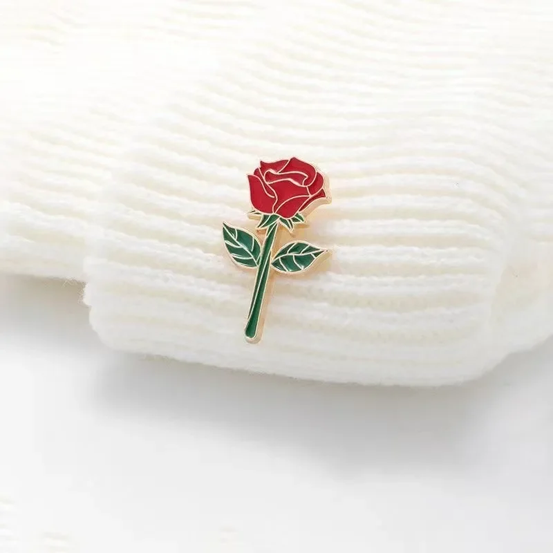 broches décoratives en métal rose rouge, pour documents dorés, à la mode, pour vêtements, sac à crayons, ornements broches décoratives en métal rose rouge, pour documents dorés, à la mode, pour vêtements, sac à crayons, ornements