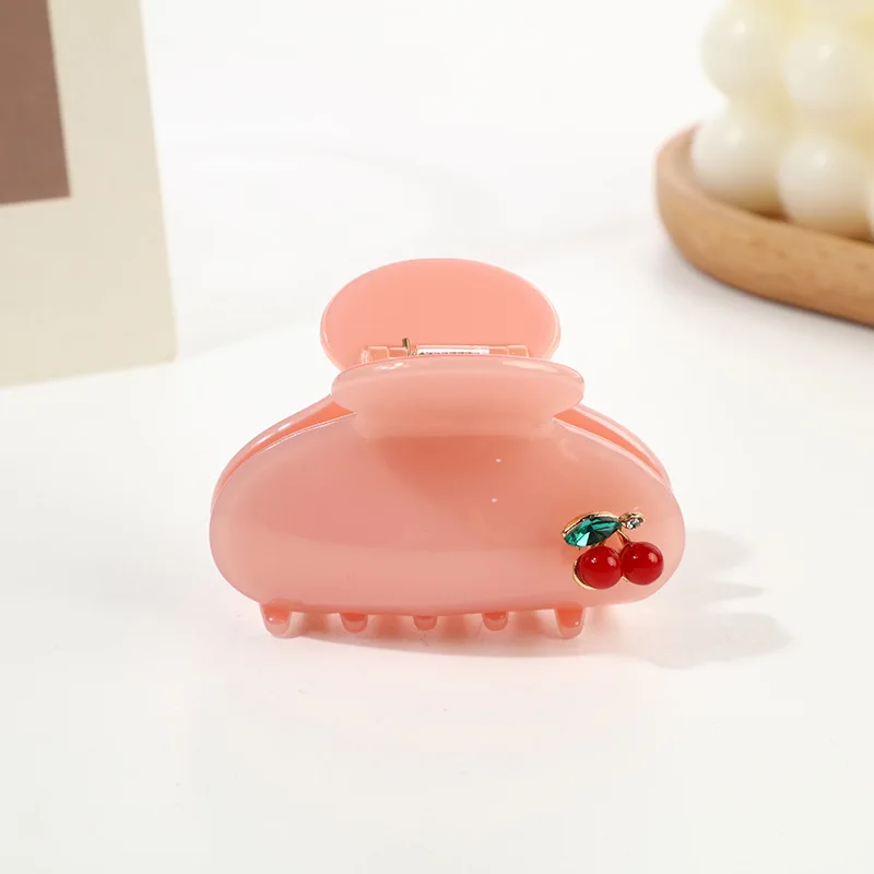 pince à cheveux cerise pour petite fille, 6.3cm, nouvelle mode japonaise, couleur pure, acide acétique, requin, vente en gros pince à cheveux cerise pour petite fille, 6.3cm, nouvelle mode japonaise, couleur pure, acide acétique, requin, vente en gros