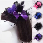 Mini chapeau haut de forme en dentelle avec nœud papillon pour femme, coiffe, fleur, élégant, décor de fête, décor de mariage, pince à cheveux, casquette, acheter Mini chapeau haut de forme en dentelle avec nœud papillon pour femme, coiffe, fleur, élégant, décor de fête, décor de mariage, pince à cheveux, casquette, acheter
