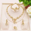 gzjpei 4 pièces ensemble de bijoux en perles d'eau douce unique italie 18k plaqué or goutte d'eau bijoux pour les femmes cadeau de mariage 2025 nouveau