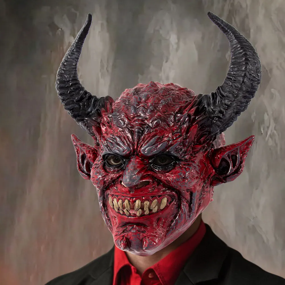 masque du diable pour halloween, cosplay, masque de démon à cornes effrayantes pour fêtes de mascarade, costume de monstre d'horreur fantôme en corne masque du diable pour halloween, cosplay, masque de démon à cornes effrayantes pour fêtes de mascarade, costume de monstre d'horreur fantôme en corne