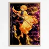affiche en toile d'art animé japonais demon slayer, décoration murale moderne rétro jaunissante adaptée à la décoration de la maison de la pièce